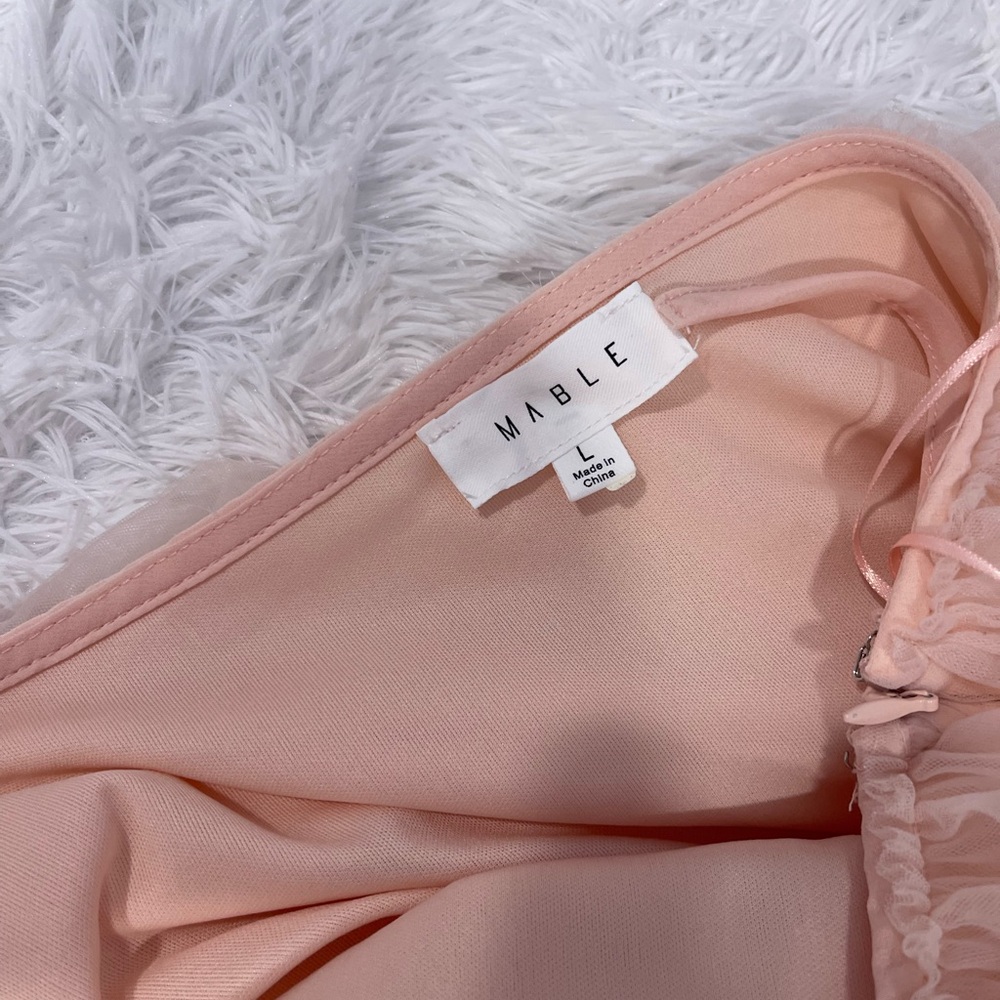 MARBLE Layered Blush Tulle Maxi Skirt - Picture 5 of 9